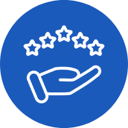 Hand mit fünf Sternen